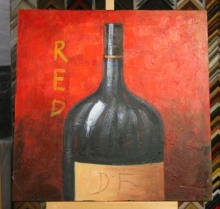 Obraz láhev červeného 75x75 cm
