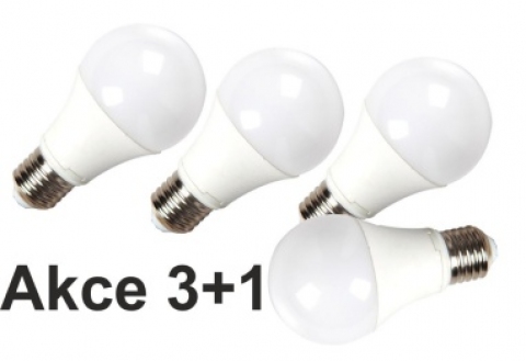 LED žárovka E27 9W 840 lm studená akce 3+1