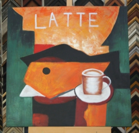 Obraz šálek latte 75x75 cm