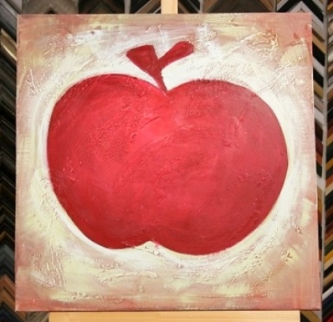 Obraz červené jablko 60x60 cm