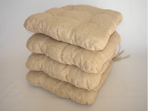 Sedák na židli 40x40 cm barva béžový melír SET 4ks