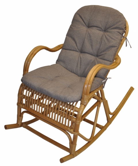 Houpací křeslo Klasik medové - polstr šedý melír 