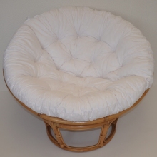 Ratanový papasan 100 cm medový bílý polstr