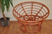 Ratanový papasan 110 cm koňak - konstrukce bez polstru