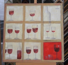 Obraz prostřeno s vínem 75x75 cm