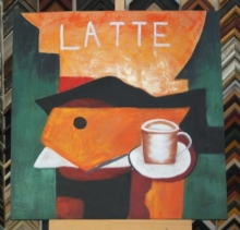 Obraz šálek latte 75x75 cm