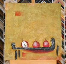 Obraz zátiší s jablky 60x60 cm