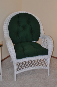 Ratanové křeslo Florida bílé polstr zelený dralon