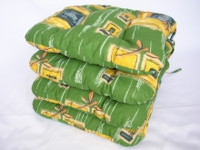 Sedák na židli 40x40 cm zelený list SET 4ks