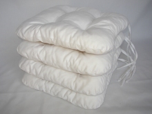 Sedák na židli 40x40 cm barva sněhově bílá SET 4ks